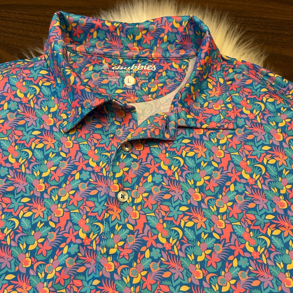 CHUBBIES The Spade Tailored Fit Short Sleeve Printed
Performance Polo Shirt